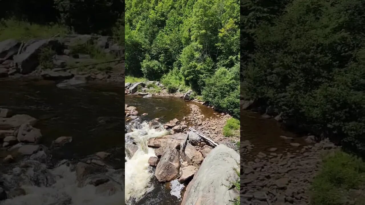 Tygart Flyer across the river (wife)