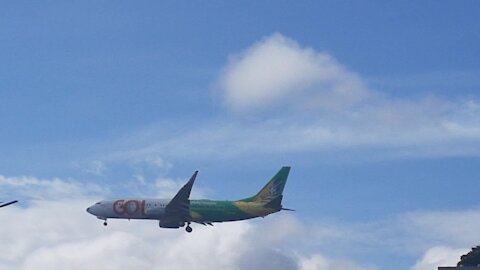 Boeing 737-800 PR-GUK na final antes de pousar em Manaus vindo de Fortaleza 27022021