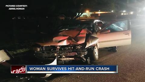 Driver leaves after head-on hit and run crash in New Port Richey, breaking woman's leg