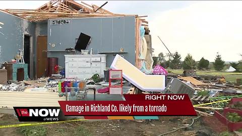 National Weather Service says tornado likely touched down in Richland County
