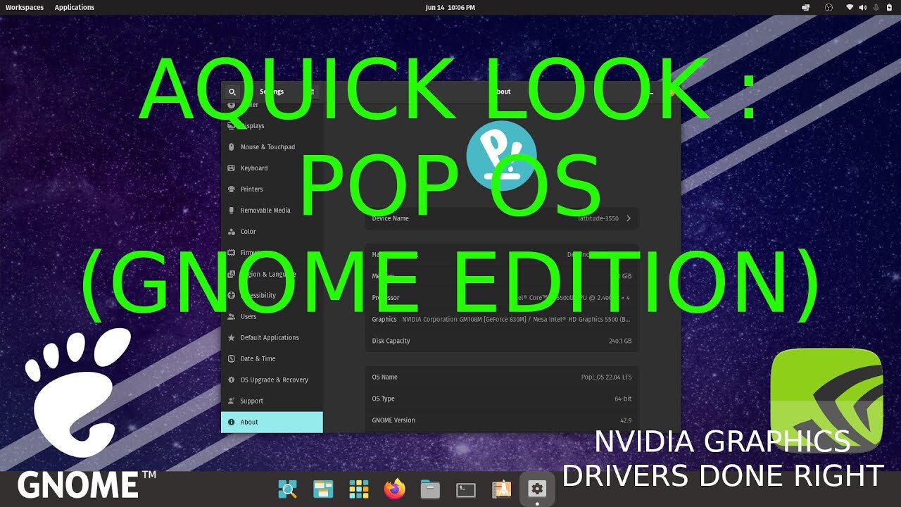 A Quick look at Pop_OS! (Gnome Edition)