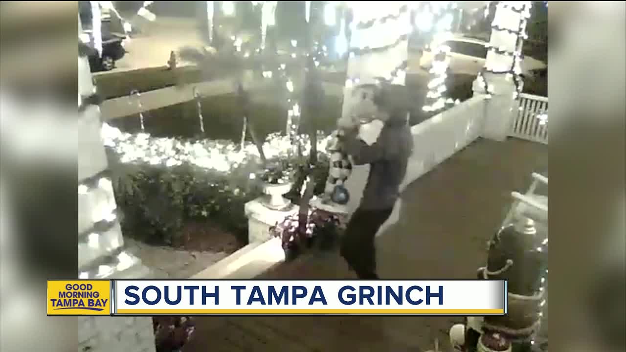 Security camera captures someone stealing Christmas elf in South Tampa