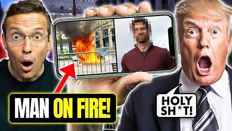 YIKES! Lib Lights Himself ON FIRE Outside Trump Trial LIVE On CNN & Fox News Broadcasts | PANIC!