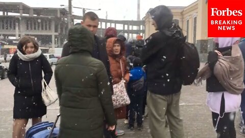 Ukranian Refugees In Zaporizhzhia Head To Train Stations Amidst Ceasefire