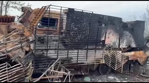 Destroyed UK British Mastiff Armored Personnel Carrier in Ukraine