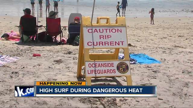 Beachgoers urged to look out for high surf amid heat wave