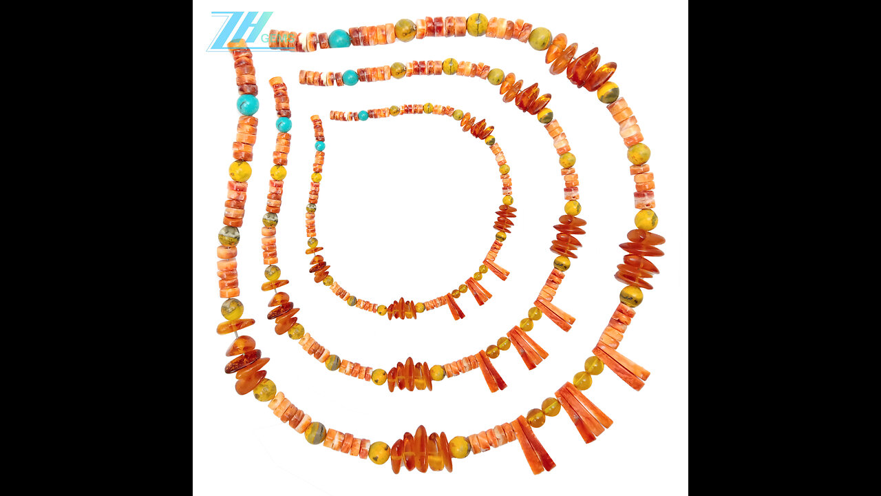 Natural turquoise and orange spiny oyster with free-shape amber with bumble bee