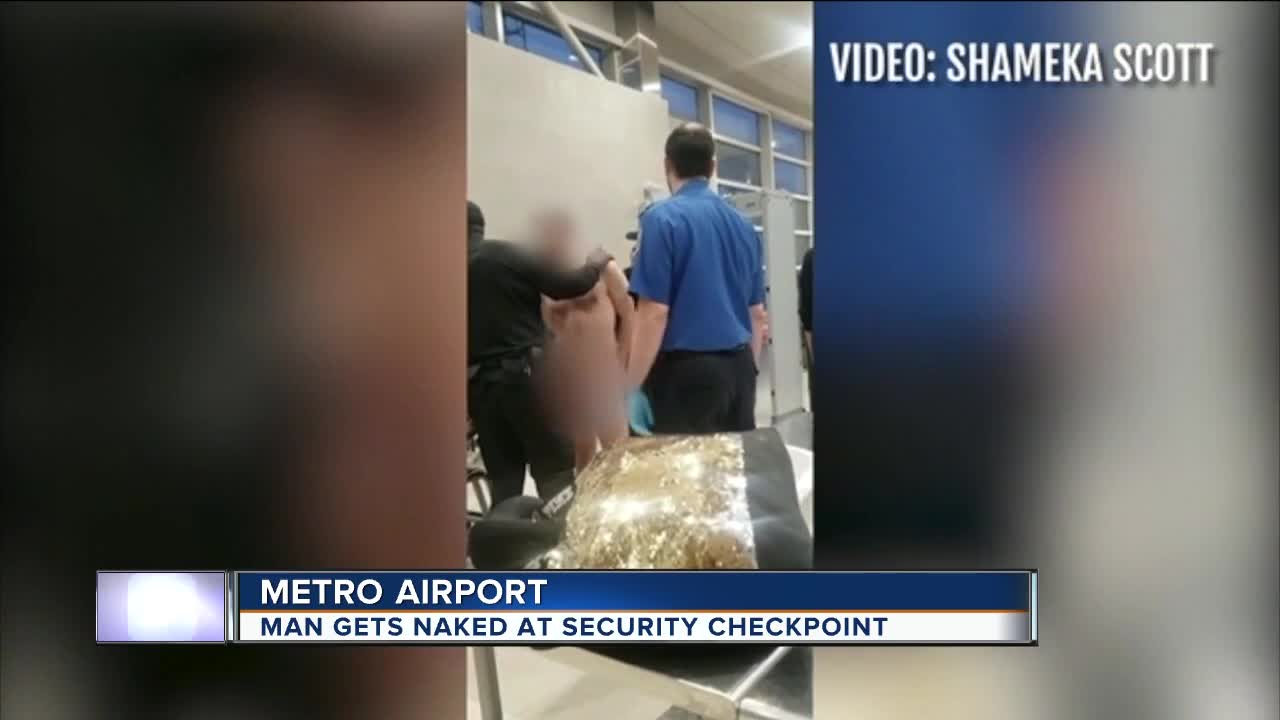 Naked man tries passing through TSA checkpoint at Detroit Metro Airport