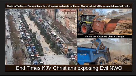 Chaos in Toulouse - Farmers dump manure and waste for Free of Charge in front of Administrative City