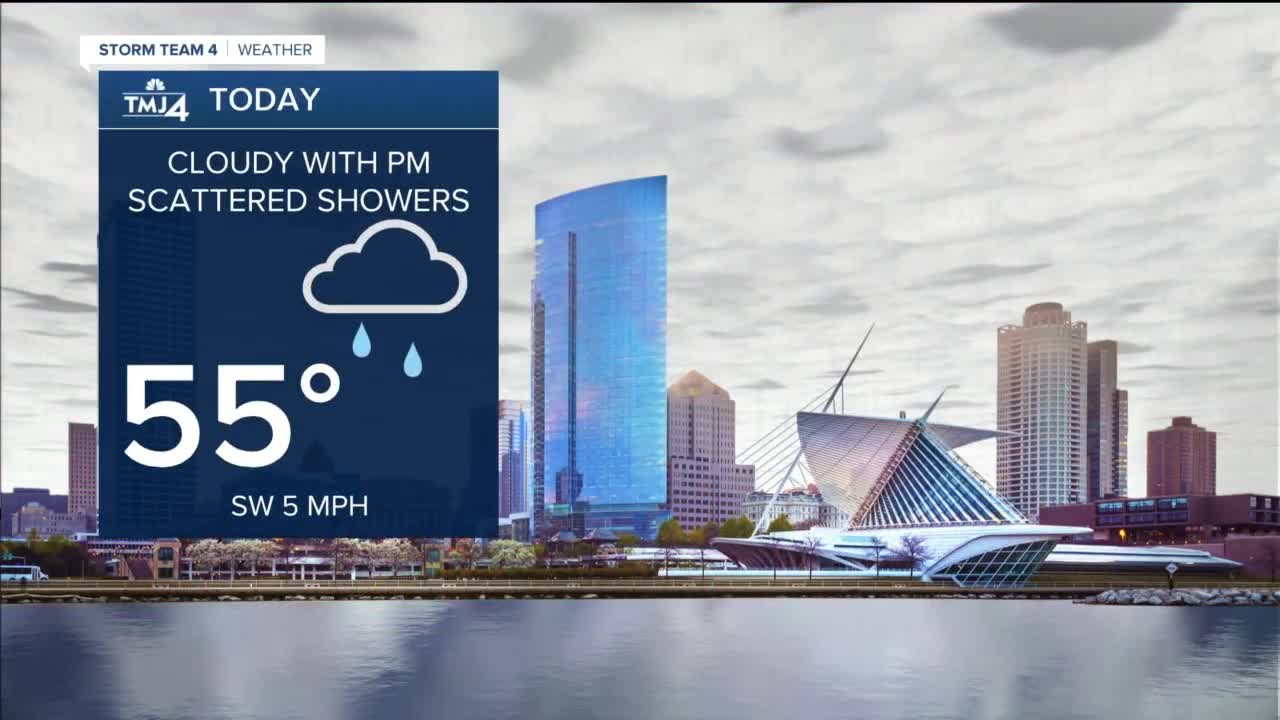 Cloudy Saturday with afternoon showers on the way