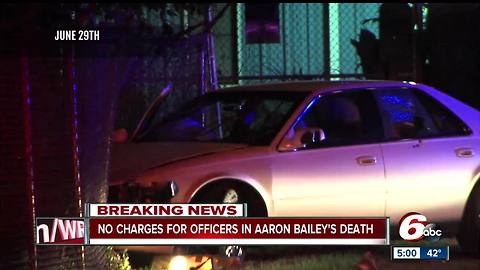 No charges will be filed against Indianapolis officers following the fatal shooting of Aaron Bailey