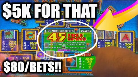 MASSIVE $5,000 HIGH LIMIT SLOT PLAY ON KILIMANJARO SLOT MACHINE!!