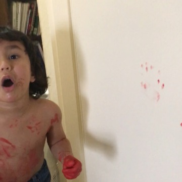 Tot Boy Caught Red Handed (Literally!)