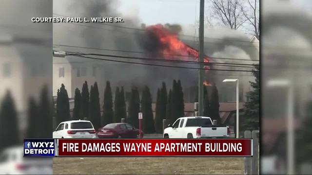 Firefighters battling fire at apartment complex in Wayne