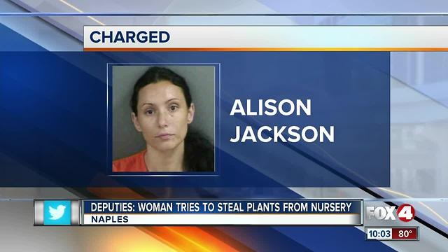 Woman tries to steal plants from nursery