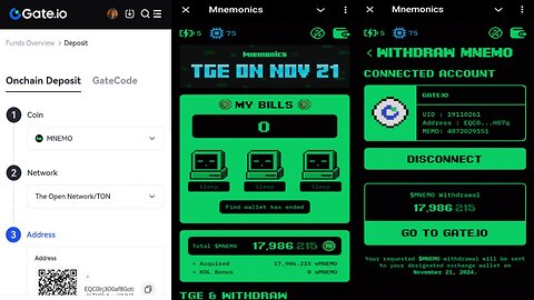 Mnemonics | How To Send Your $MNEMO Tokens To GATE IO EXCHANGE | TGE IN NOVEMBER 21 | Listing Soon