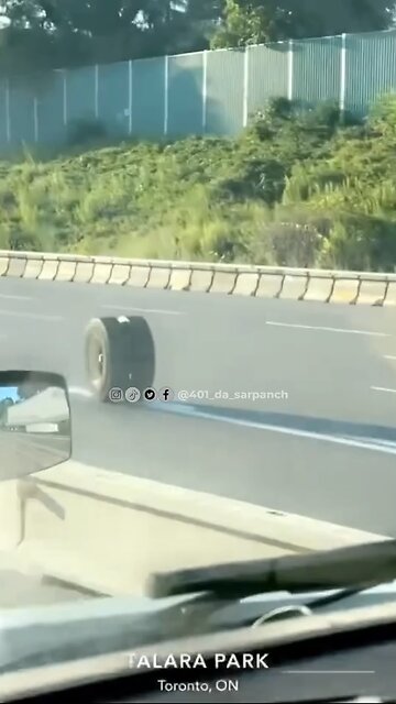 Tires falls off truck on highway
