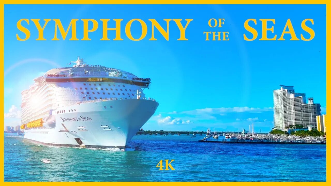 Symphony of the Seas Departs Port of Miami - 4K