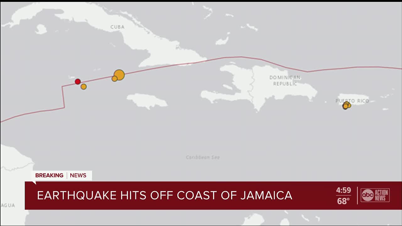 Magnitude 7.7 earthquake hits between Cuba and Jamaica