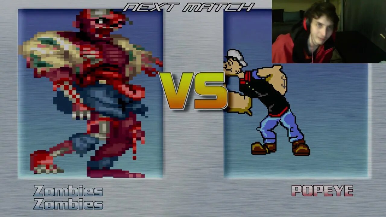 Zombies VS Popeye The Sailor Man In An Epic Battle In The MUGEN Video Game With Live Commentary