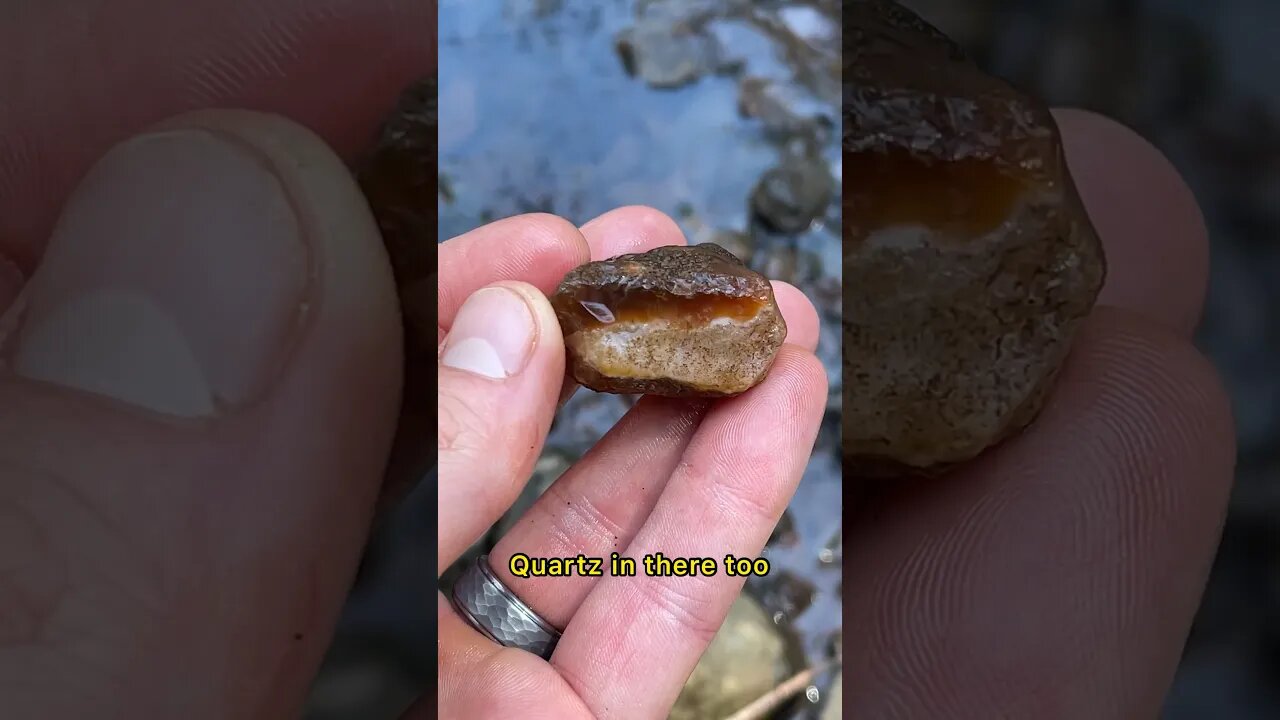 I found an agate with quartz in a creek!