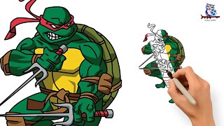 How to Draw Raphael Teenage Mutant Ninja Turtles - Tutorial