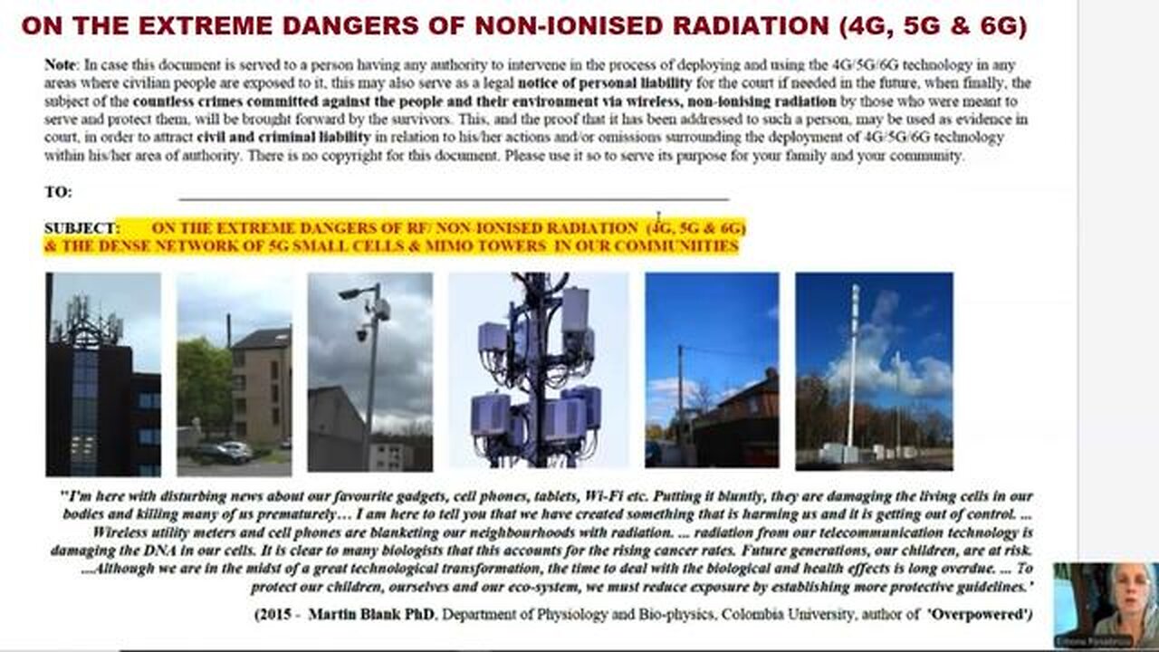 On the Extreme Dangers of Non-Ionised Radiation (4g, 5G & 6G) - Notice of liability, FOI (2024)