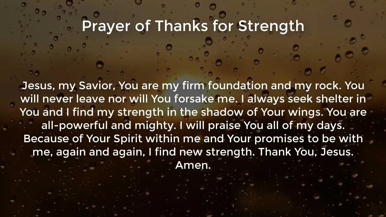 Prayer of Thanks for Strength