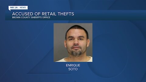 Man accused of 18 retail thefts in Brown County