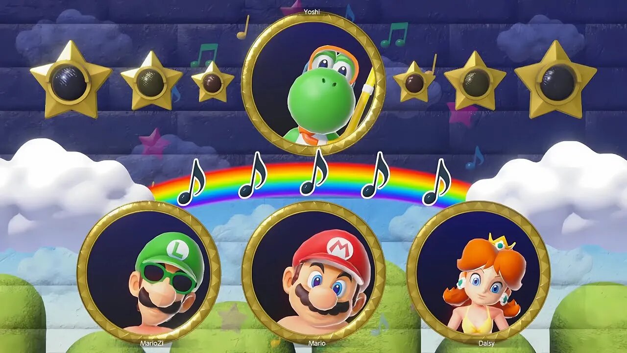 Mario Party Superstars - SwimSuit Daisy vs Mario vs Luigi vs Yoshi