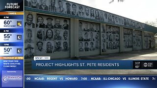 Hundreds of faces cover the sides of St. Pete warehouse