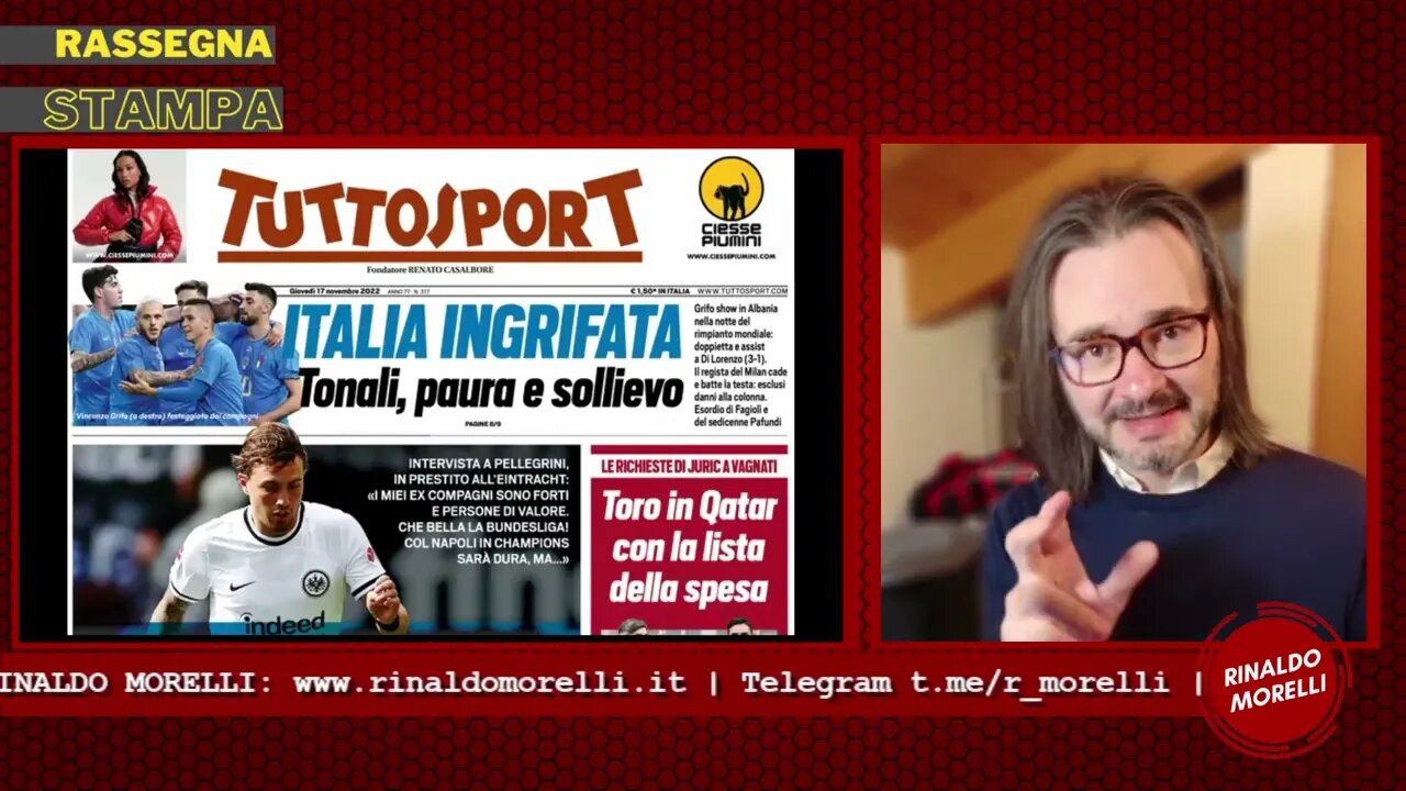 Grifo trascina l'Italia, spavento (e basta) per Tonali in Albania. Rassegna Stampa ep.178 | 17.11.22