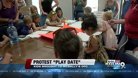 Protestors stage “play date’ at McSally’s office