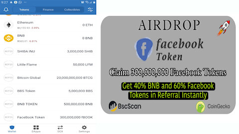 How To Claim 300,000,000 of Facebook Token Airdrop in Trust Wallet - Crypto Airdrop 2021