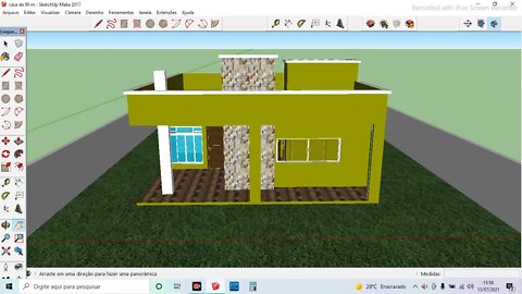 planta 3d casa de 90m2