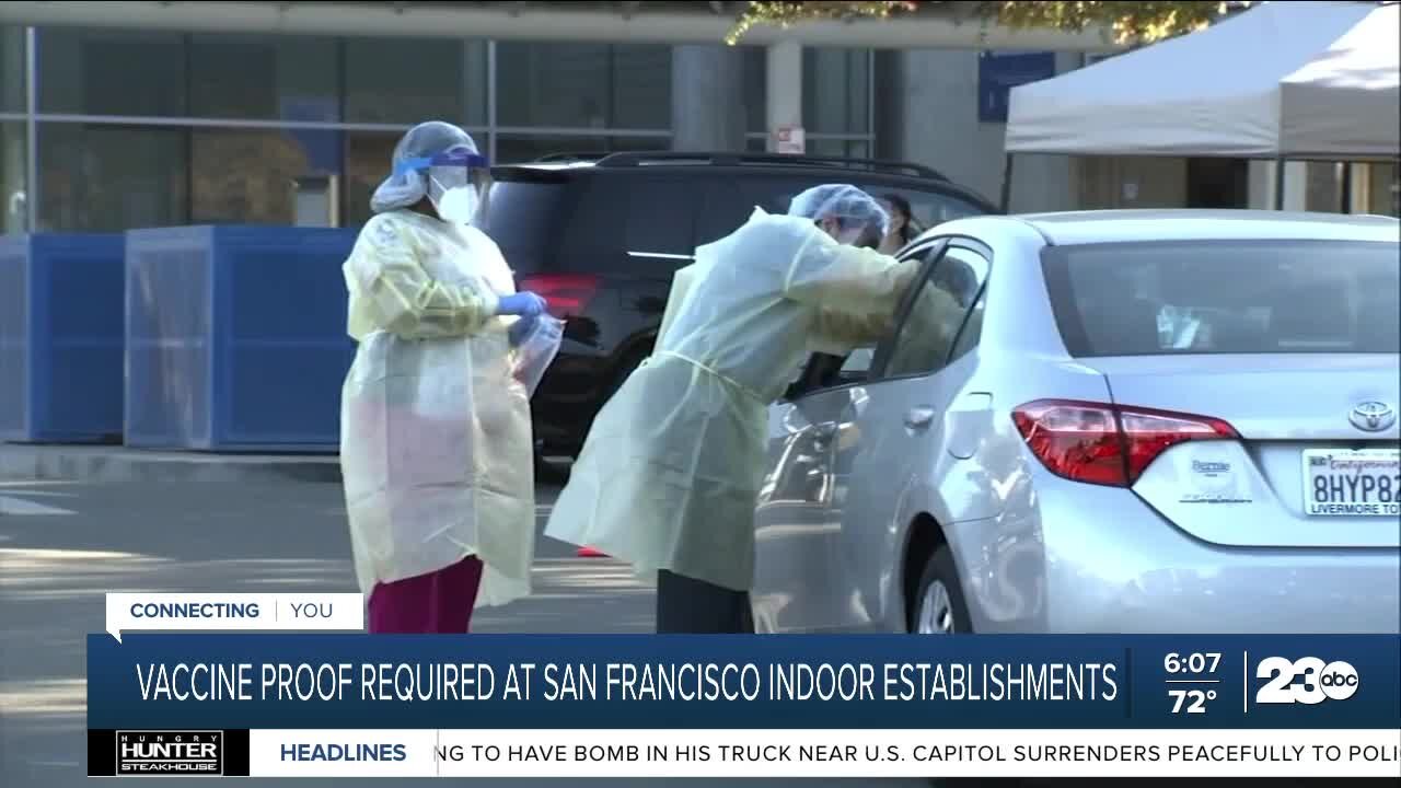 Vaccine proof required at San Francisco indoor establishments