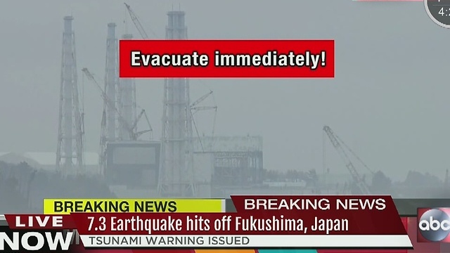 7.3 earthquake hits off Fukushima, Japan