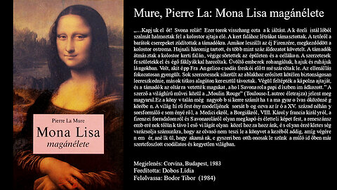 Mure, Pierre La: Mona ​Lisa magánélete. Corvina, Budapest, 1983