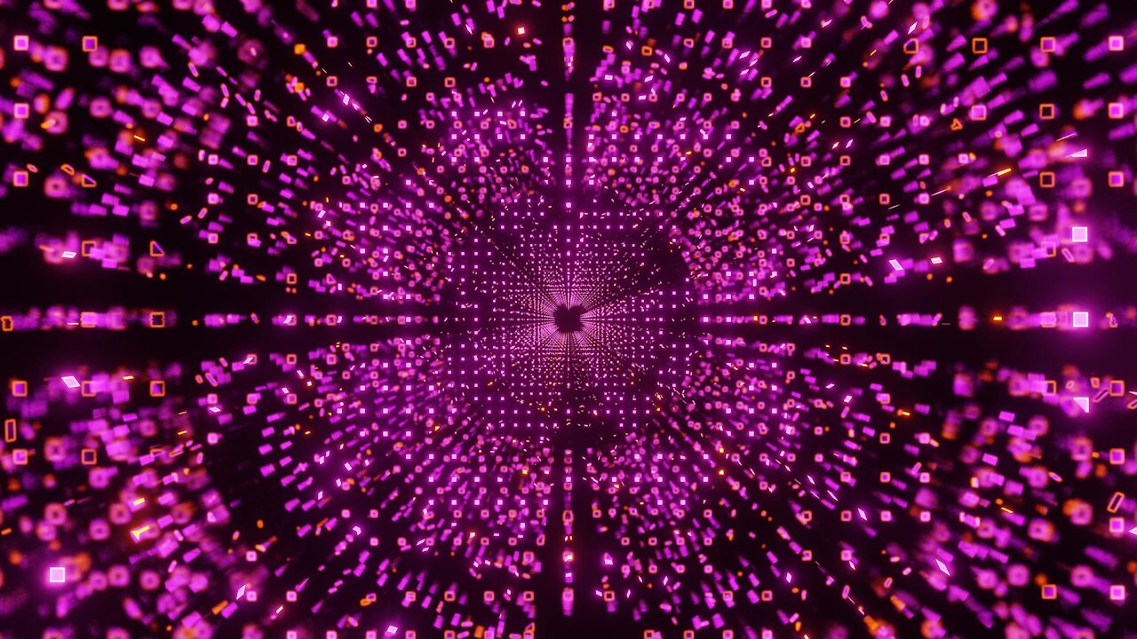 FREE background video vj loop | glowing pink neon dots nexus tunnel