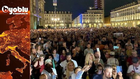 TORINO NON CI STA. FOLLA IN PIAZZA CONTRO IL CERTIFICATO VERDE