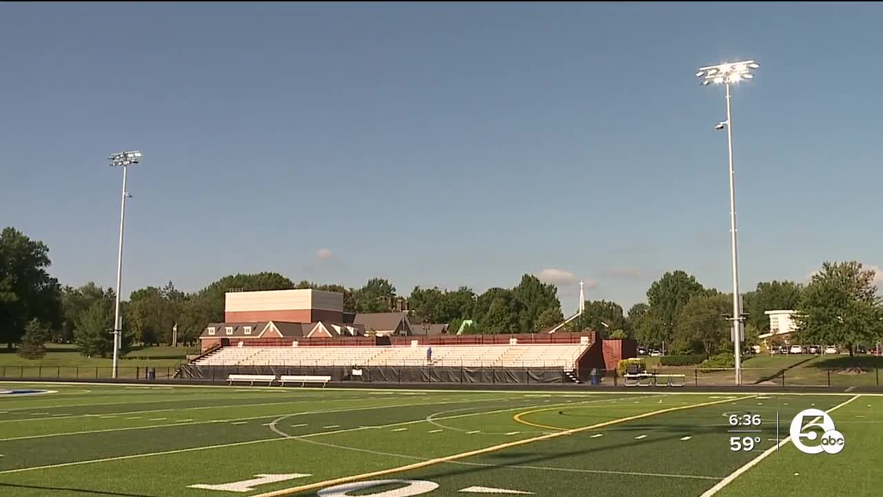 Gilmour Academy looking to brighten athletic season with historic installation of new lights at stadium