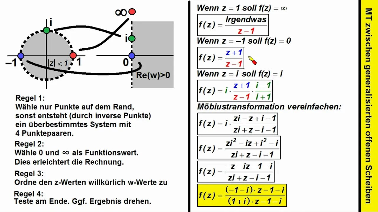 Möbiustransformation berechnen ► Möbiustransformation zwischen offenen generalisierten Scheiben