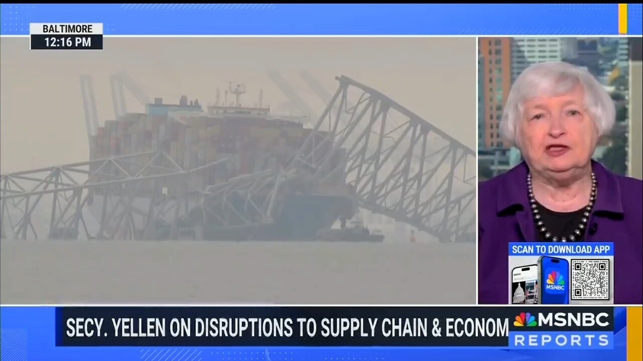 Treasury Secretary Walks Back Biden's Claim That Taxpayers Will Pay for New Key Bridge
