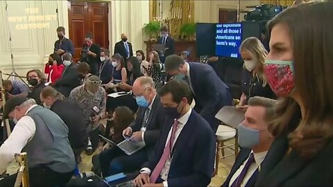 Biden flees the press after his speech on Afghanistan.