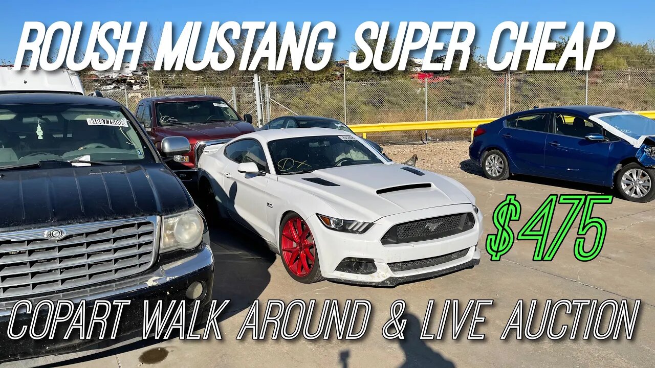 Copart Walk Around and Live Auction, WS6 Trans Am Win, Mustang Roush $475