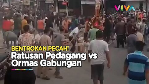 KIOS DIACAK-ACAK, Ratusan Pedagang vs Ormas Gabungan di Pasar