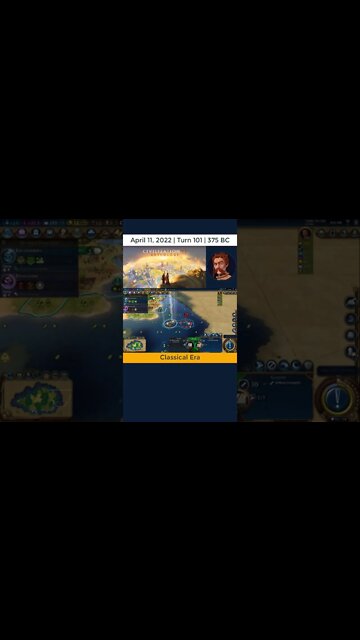 #oneturnadaychallenge #civ6 – Turn 101 - HARBOR and PIRATES! #shorts