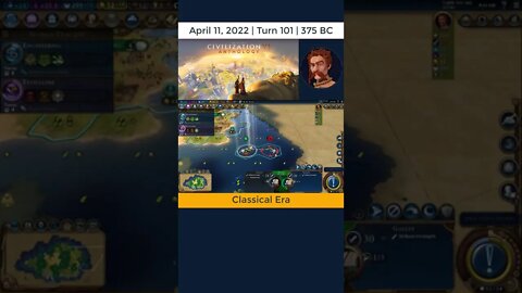 #oneturnadaychallenge #civ6 – Turn 101 - HARBOR and PIRATES! #shorts