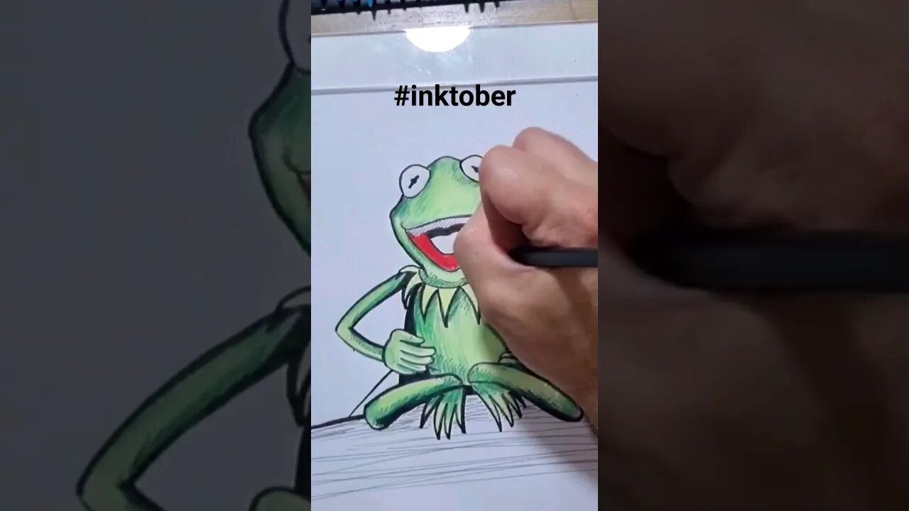 Como desenhar o Caco, Kermit dos Muppets - Inktober 2023 #inktober2023 #art #inktober #muppets