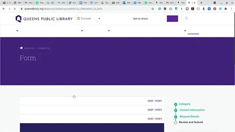 Email to the Queens Library Hunters Point. August 28, 2021.
